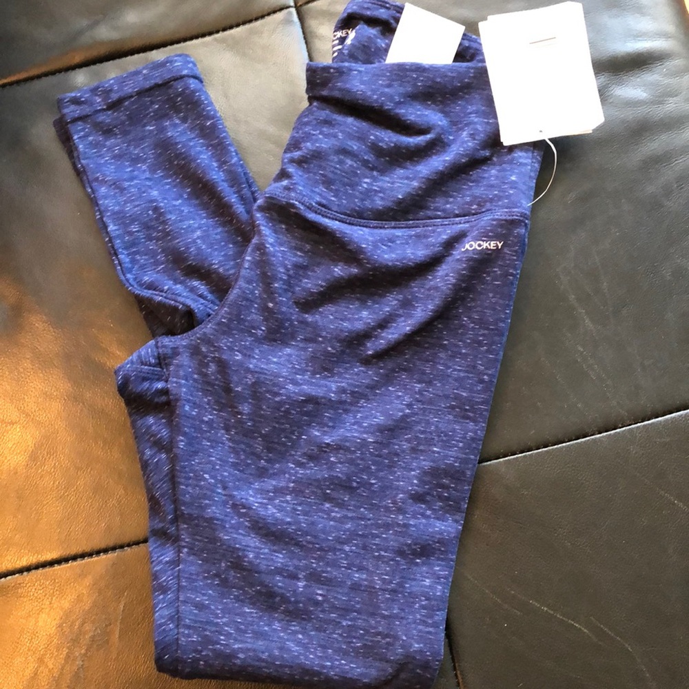 NWT Jockey high rise waist blue leggings med
